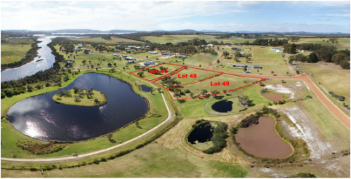 Northwood Estate and Norwood Road - aerial view following the King River towards Oyster Harbour and the Kalgan.