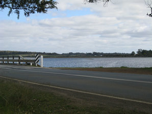 Lower King bridge from park, looking south over the lower King River towards Norwood Road, Lower King.